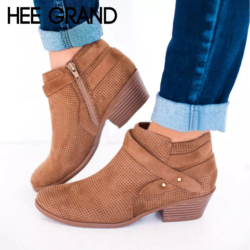 HEE GRAND/женские зимние ботильоны нескользящие женские ботинки обувь в
