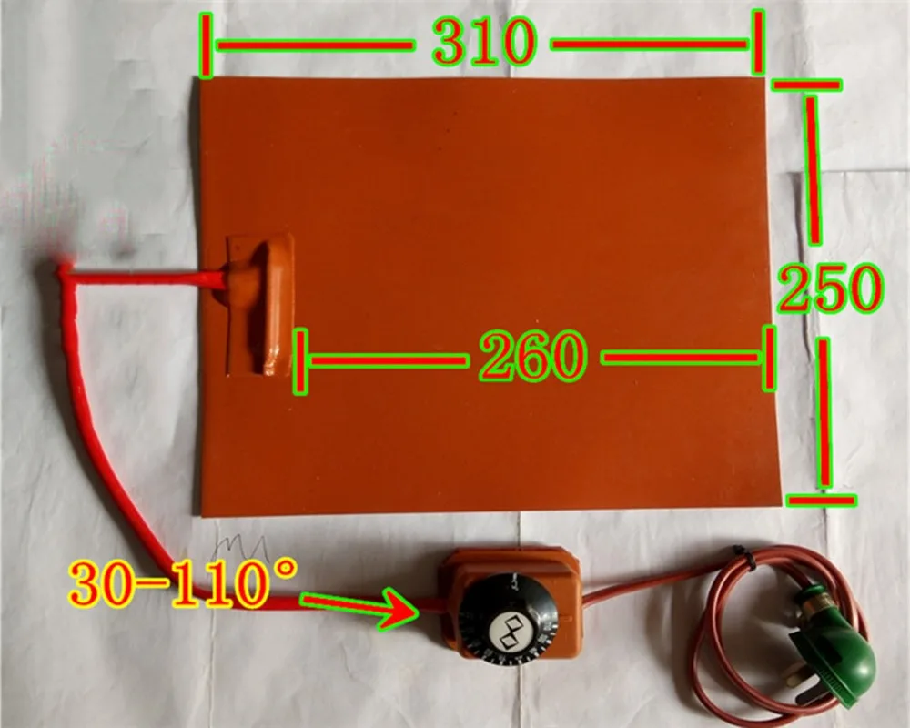 250*310 мм 220 В 300 Вт 1,8 мм ручка контроля температуры FPB разделительный экран сокровище, нагревательная пластина силиконовая грелка элемент гибкий