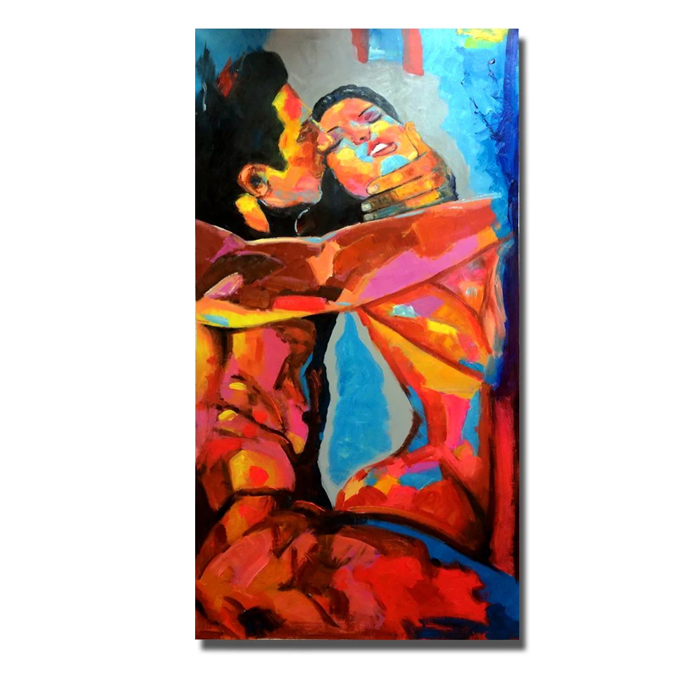 

New arrived Handpainted Oil Painting abstract sexy man and woman wall art Picture High Quality on Canvas for bedRoom home Decor