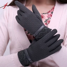 Feitong Womens Elegant Gloves 2017 Fashion Phone Touching Screen Winter Sporting Warm Full Finger Gloves Mittens Cashmere Female