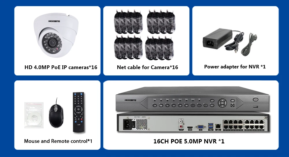 16CH 8CH 5MP 4 K POE NVR комплект 5MP PoE ip-камера P2P облачная onvif-видео система видеонаблюдения IR Открытый ночного видения Видео набор для наблюдения