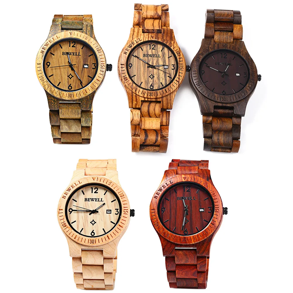 Bewell zs-w086b деревянные мужские часы аналоговые кварцевые часы для мужчин t отображение даты простые наручные часы отличный подарок наручные часы для мужчин