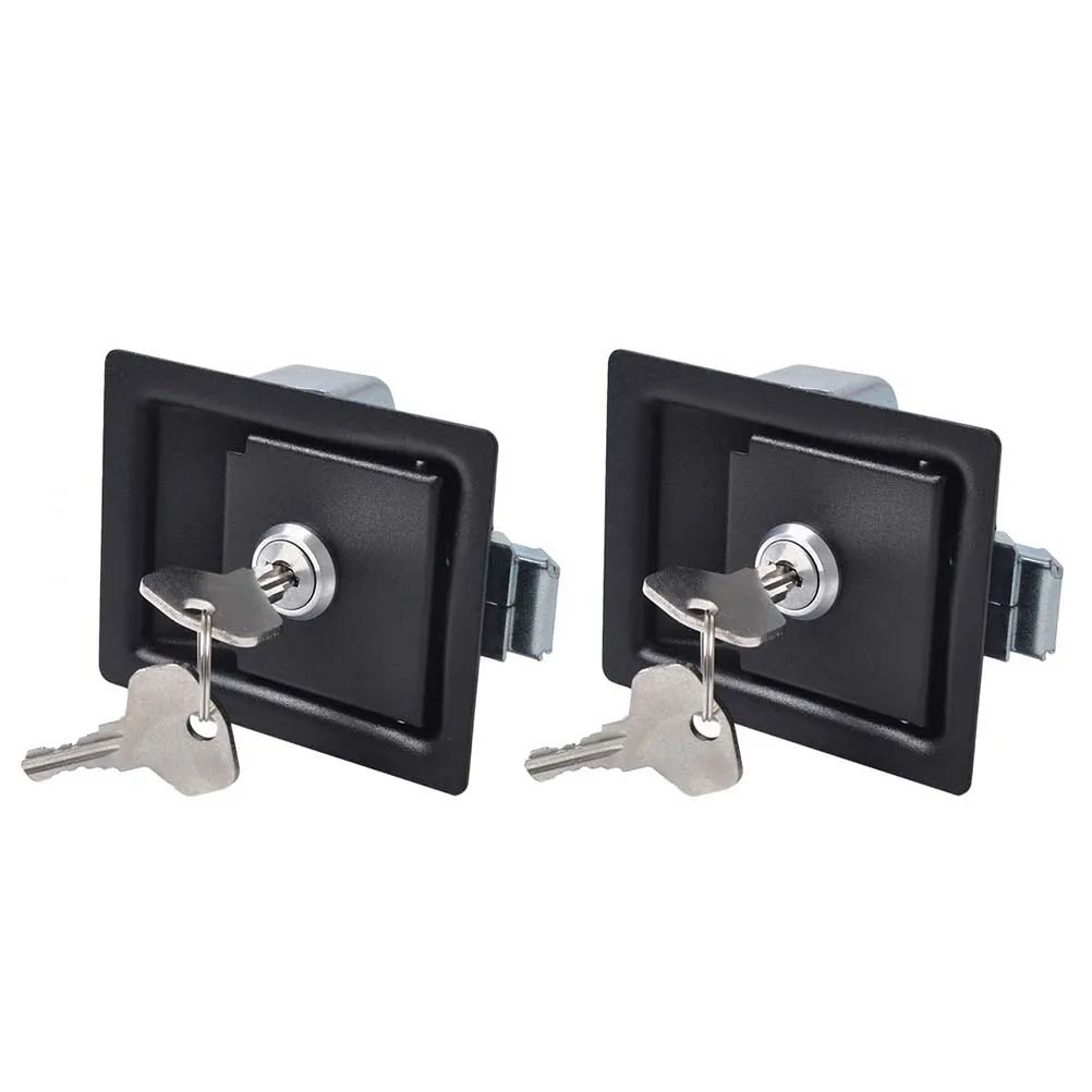 

2 PCS Car Trailer Tool RV Car Paddle Entry Door Lock Latch Handle Knob Deadbolt Trailer + Keys