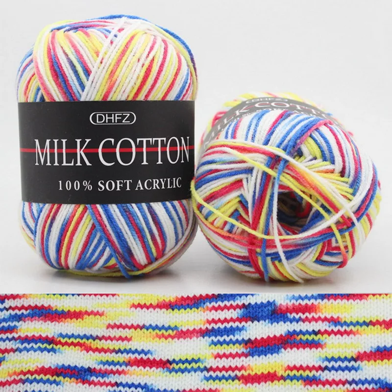 

23 Colors Double Knitted Yarn Crochet Soft Milk Baby Cotton Wool Yarn Hand Knitting DIY Craft Knit For Scarf Hat Sweater 50g