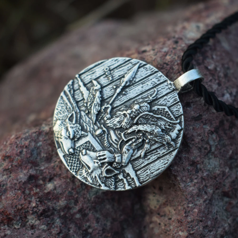 God Odin с венами и волком подвеска ожерелья Norse Viking ювелирные изделия славянская