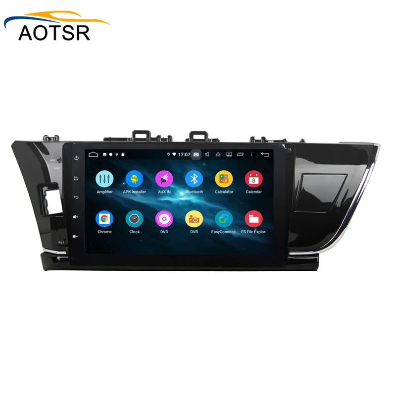 Discount DSP 4+64G Android 9.0 car dvd gps navigation for Toyota corolla 2014 2015 car dvd radio gps stereo Audio video headunit free map 6