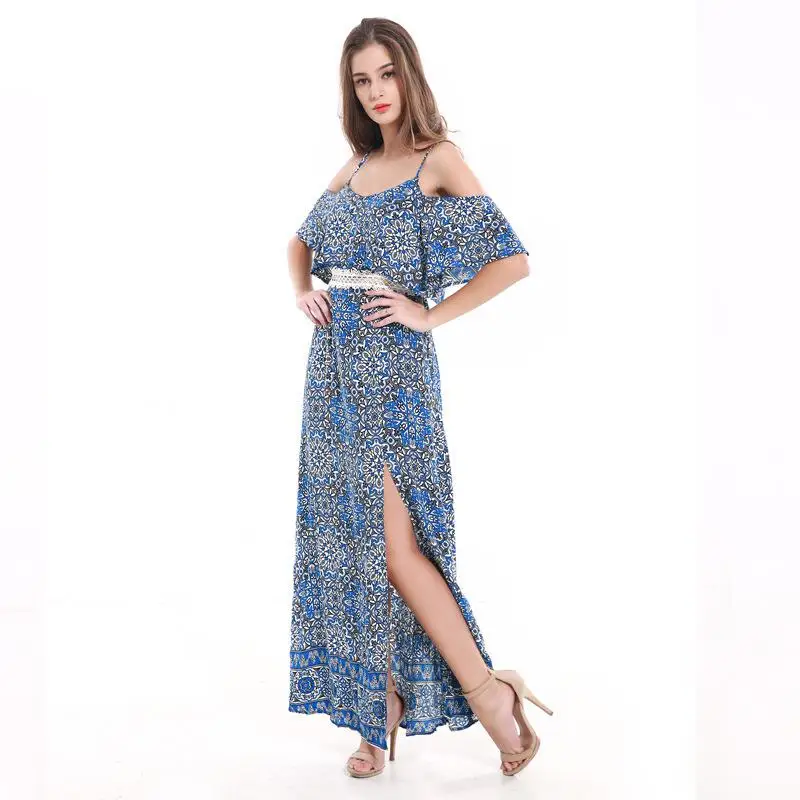 Junemaist Boho Floral Print Chiffon Split Long Dress Women Beach Summer Offer Shoulder Kimono Sexy Dress Eleagnt Maxi Dresses long-floral-maxi : image Junemaist Boho Floral Print Chiffon Split Long Dress Women Beach Summer Offer Shoulder Kimono Sexy Dress Eleagnt Maxi Dresses long-floral-maxi