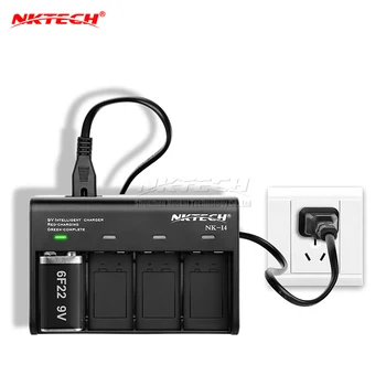 

NKTECH NK-I4 Smart Battery Charger 9V 6F22 LED Indicator Auto 4-Slots For CC/CV Li-ion Ni-MH LiFePO4 Soshine TrustFire Batteries