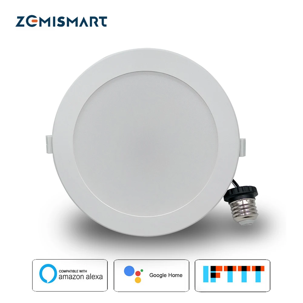 Zemismart, соответствует размерам США 6 дюймов Wi-Fi rgb led-светильник Alexa Google встраиваемые светодиодные лампы приложение Smart Life Управление потолочный светильник