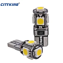 500 шт./лот автомобиль вел Canbus T10 5smd 5050 свет автомобиля CANBUS W5W T10 5LED ОШИБОК белый свет лампы Тюнинг автомобилей
