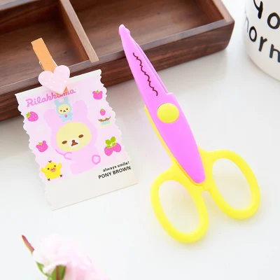 JIANWU Hand made paper cutting DIY creative photo album picture pattern lace scissors safety scissors stationery - Цвет: Postmark