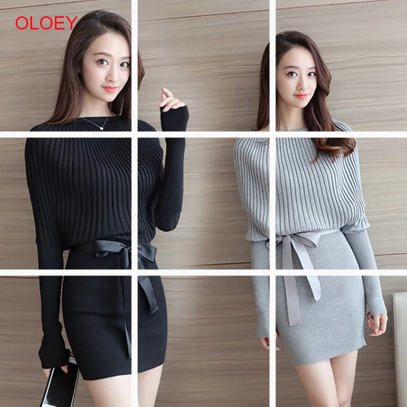OLOEY 2019 New Autumn Winter Warm Sweater Dress Women Sexy Slim Bodycon Dress Female O neck Long Sleeve Knitted Dress Vestidos OLOEY 2019 New Autumn Winter Warm Sweater Dress Women Sexy Slim Bodycon Dress Female O neck Long Sleeve Knitted Dress Vestidos