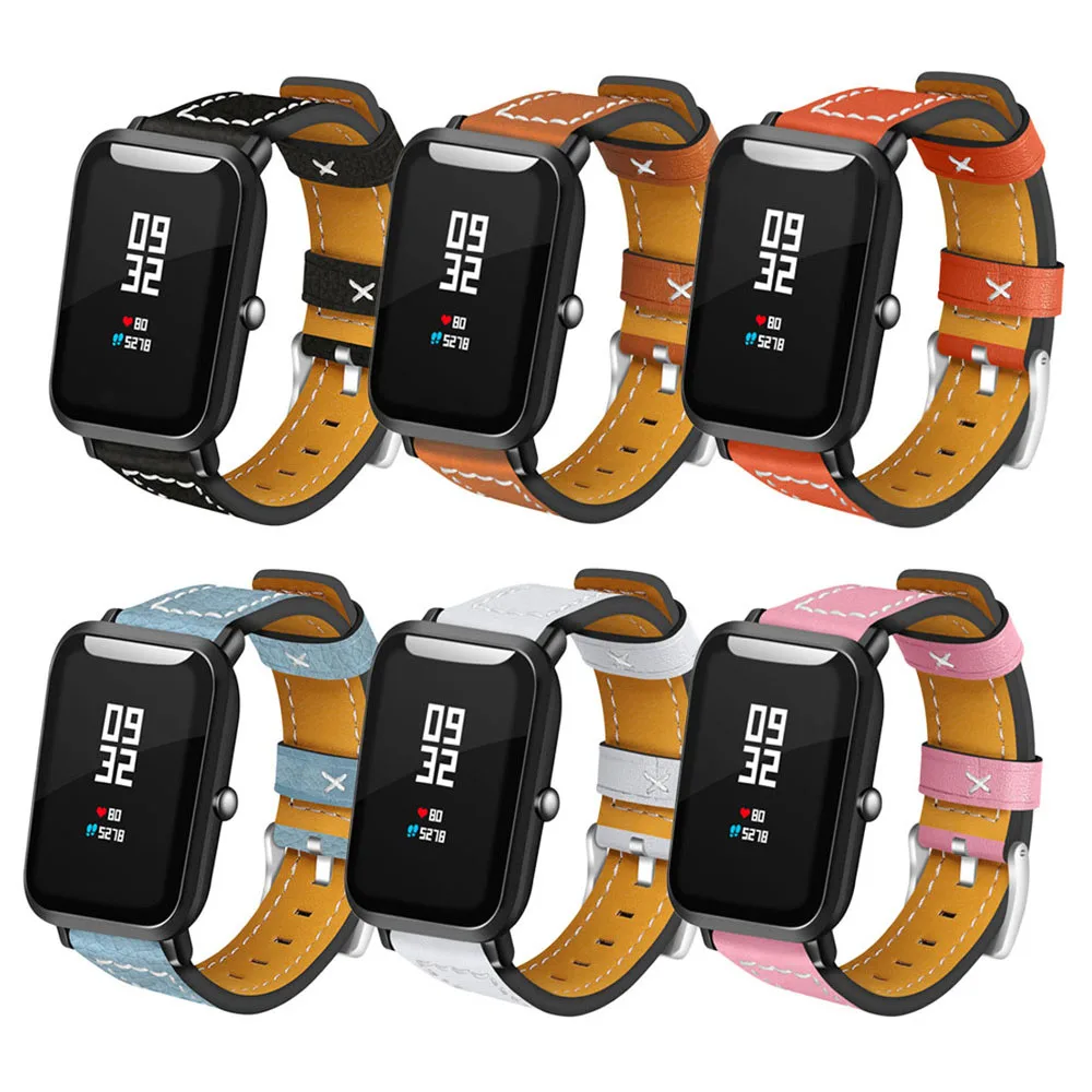 Роскошный ремешок из натуральной кожи для Xiaomi Huami Amazfit Bip Pace Lite Версия смарт часов