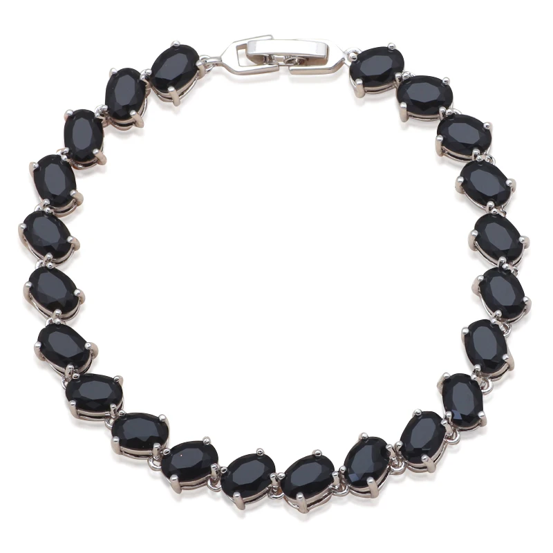 Крутой стиль черный оникс браслеты с подвесками Серебряный тон AAA Цирконий Здоровье никель и свинец модные ювелирные изделия TB857A