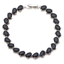 Крутой стиль черный оникс браслеты с подвесками Серебряный тон AAA Цирконий Здоровье никель и свинец модные ювелирные изделия TB857A