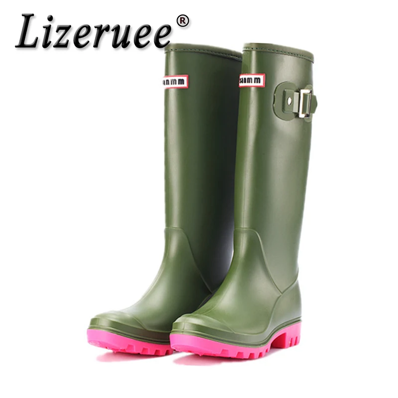 knee high rubber rain boots