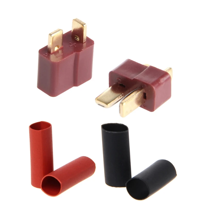 

10 Pairs Ultra T-Plug Connectors Deans Style Male Female with 20pcs Shrink Tube