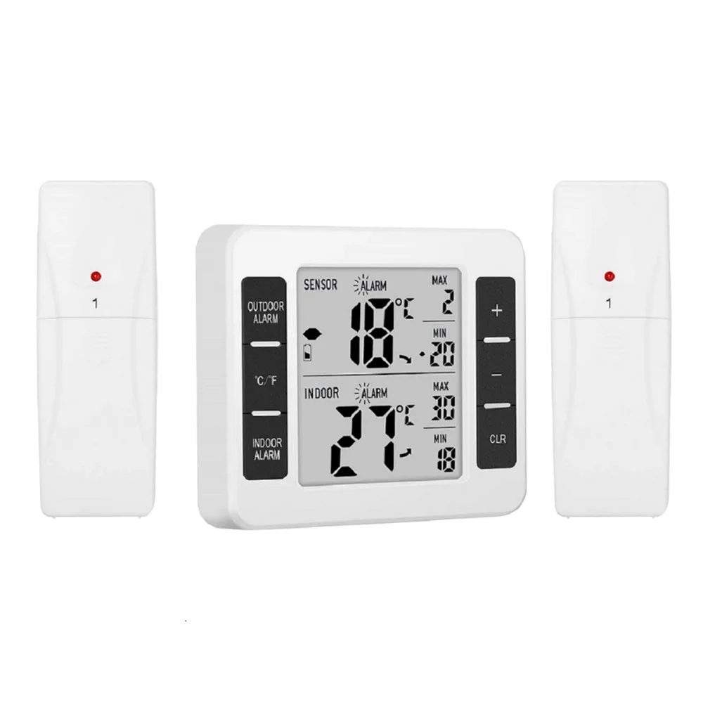 

LCD Digital Thermometer Temperature Meter Indoor Outdoor Weather Station+ Wireless Transmitter with C/F Max Min Value Display