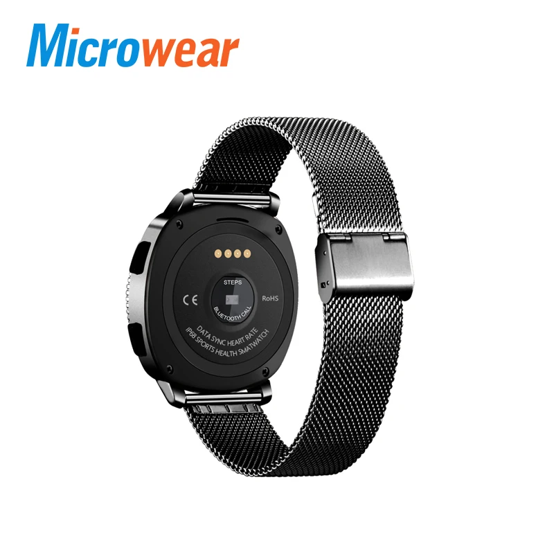 Microwear L2 Смарт часы MTK2502 Smartwatch IP68 Водонепроницаемый Bluetooth Вызов монитор сердечного ритма во время сна спортивные часы 15 шт./лот - Цвет: black steel