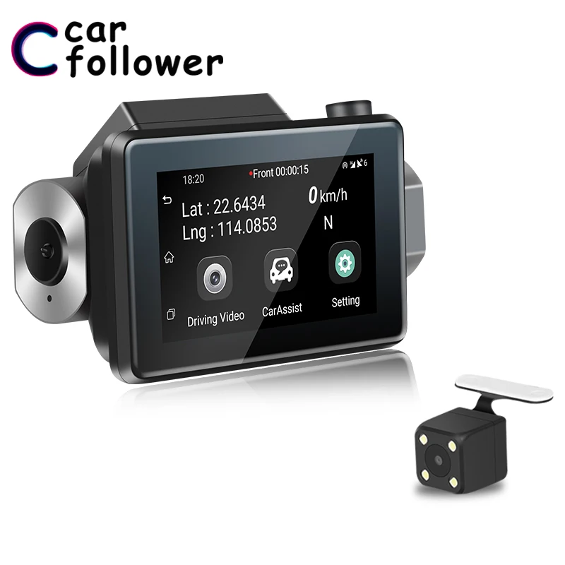 Android 5.0 3G Smart Dash Cam 3 Inch 2.5D IPS Touch Screen HD 1080P Car DVR Recording Build in GPS Wifi Dual Lens Dash Camera