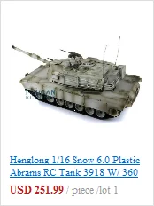 Henglong 1/16 6,0 Модернизированный Abrams rc Танк 3918 360 револьверные металлические гусеницы резиновые TH12942