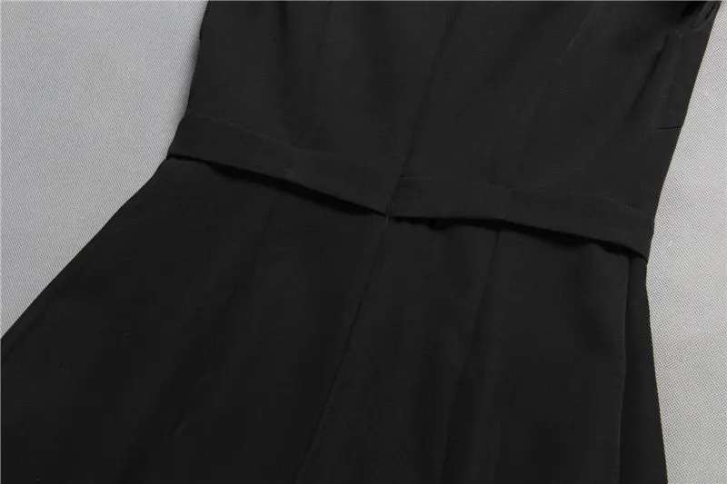 Женское подиумное платье, высокое качество, женское платье с круглым вырезом и коротким рукавом, имитация двух частей, лоскутное, элегантное платье для работы, NP0297W