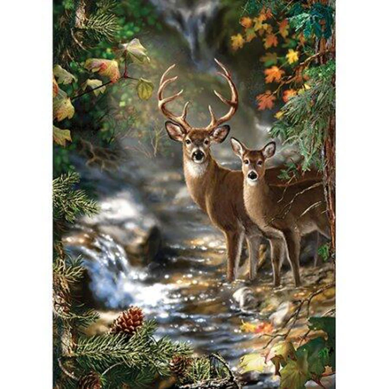 Diamond Painting Cross Stitch Animals Pictures of Rhinestones Needlework Diamond Mosaic Deer Home Decor DIY
