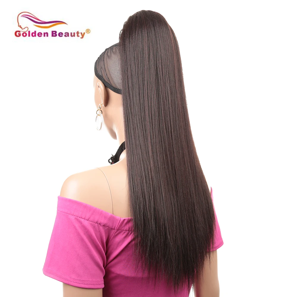 24'' Yaki straight ponytail hair extensions in Synthetic Ponytails claw clip ponytail tail hair