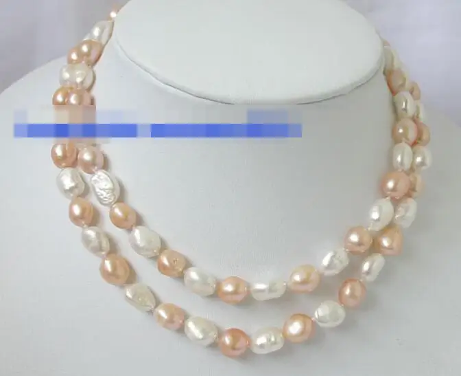 

FREE SHIPPING>>>@@ > 3508 baroque freshwater white pink pearl necklace