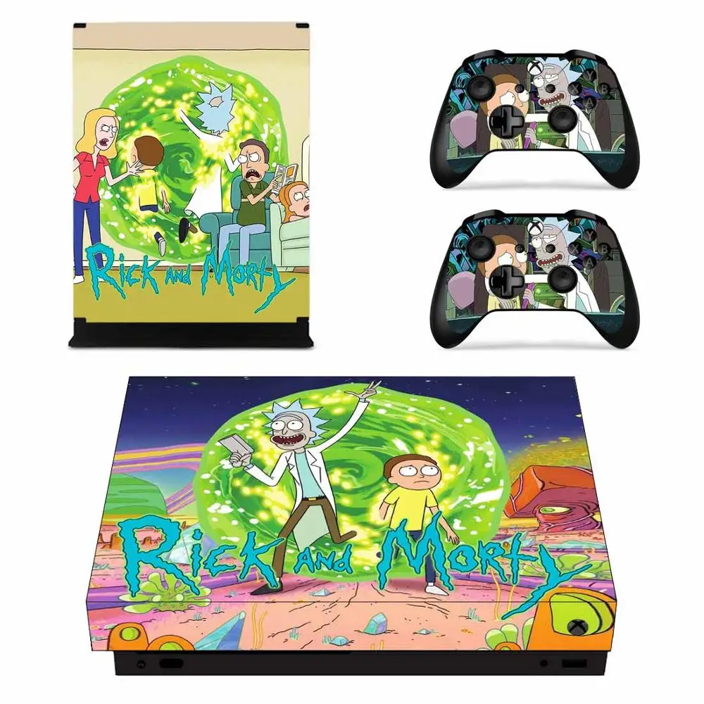 Виниловые наклейки для кожи наклейки для xbox one x Rick and Morty наклейки pegatinas Adesivo для xbox one x консоли и два контроллера - Цвет: YSX1X1507