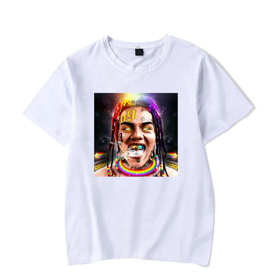 Мужская футболка с короткими рукавами 6IX9INE TEKASHI и принтом Топы И Футболки в стиле