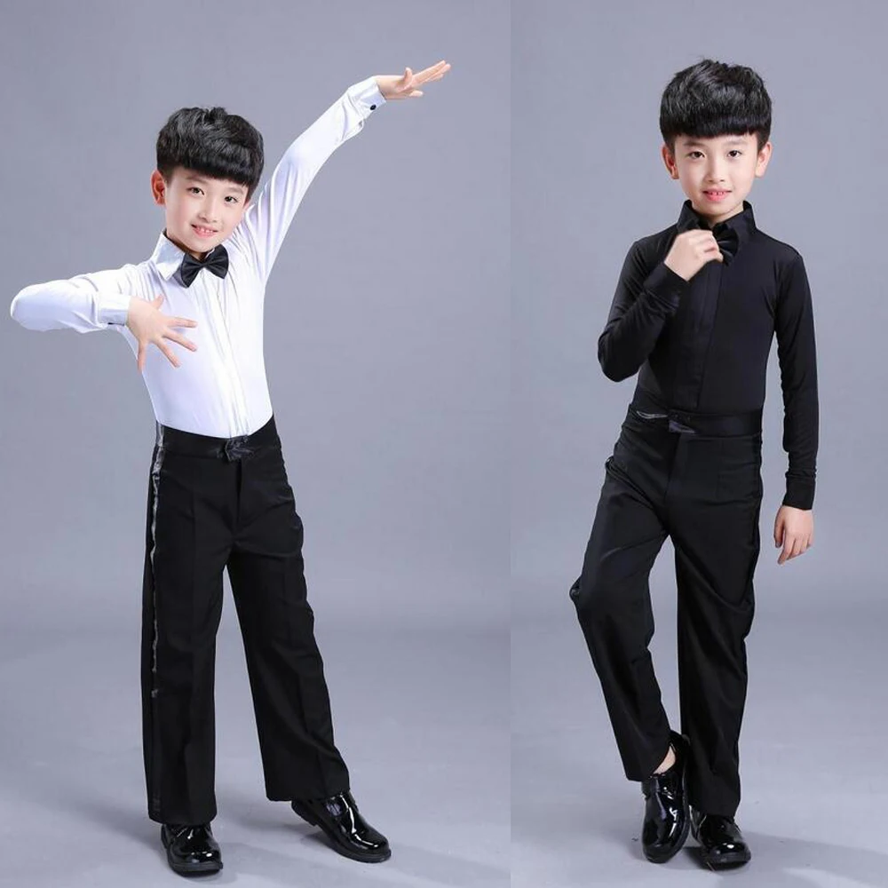 Children Boys Ballroom Latin Dance Costumes Kids Black Latino Latin