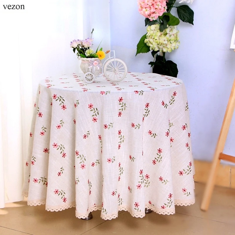 Vezon elegant linen europe embroidery round table cloth hotel Vezon elegant linen europe embroidery round table cloth hotel