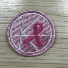 Пользовательские красная лента железные вышивальные патчи с формой на