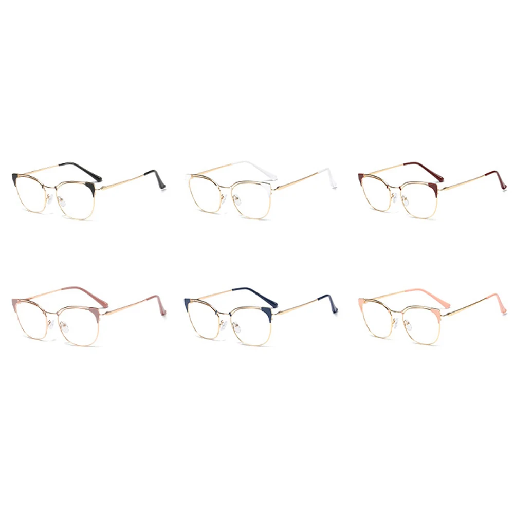 Peekaboo золотые металлические ретро женские очки прозрачные линзы модные аксессуары оправы кошачий глаз подарок для дам