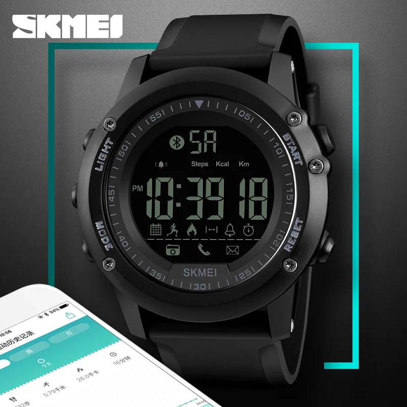 

SKMEI Sport Smart Watches Men's Waterproof Outdoor Bluetooth Remote Camera Pedometer Calories Counter LED Digital Wrist Watch