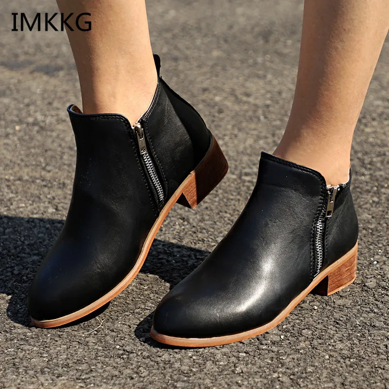 Botines mujer/2018 простые теплые модные женские ботинки ботильоны из нубука на молнии bota
