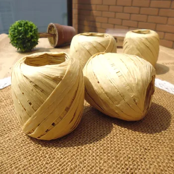 

Kraft raffia ribbon cord/ Buff Beige Raffia rope for Gift Wrap & Party Favor Deco (20m/roll ,11rolls/ lot ) Free Shipping