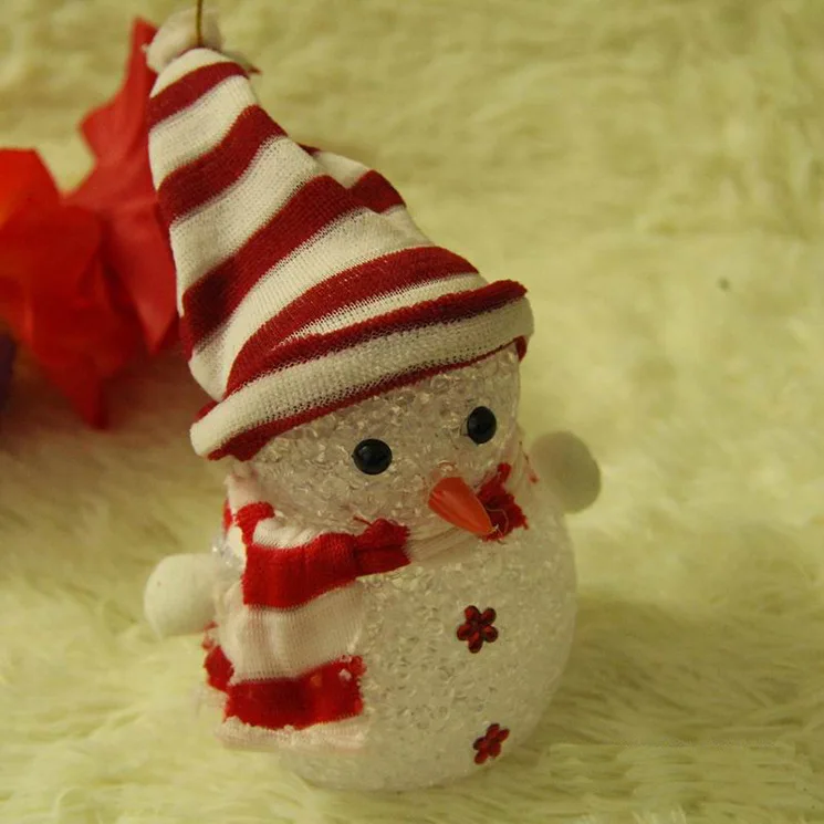Красочные светодиодной вспышкой Снеговик в шляпе форме ночь свет лампы с веревкой висит Рождественский Декор популярный Рождественский