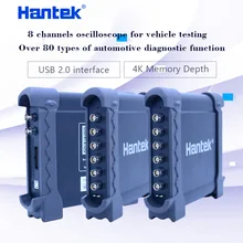 Hantek osciloscópio automotivo com 8 canais, com 80 tipos de ignição/sensor/detecção de ônibus/perfurador/função iniciante 1008b 1008c