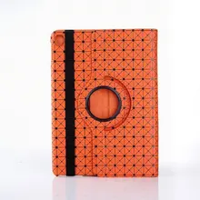 50pcs lot Free shipping Classic grid 360 rotating Accessories PU case for ipad air 3 ipad7