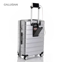 Аккумуляторная на колесиках дорожная для багажа Сумка, чемоданы на колесах с зарядным сокровищем, женская новая переноска, Мужская 2" 24" коробка, корпус чемодана из пластика