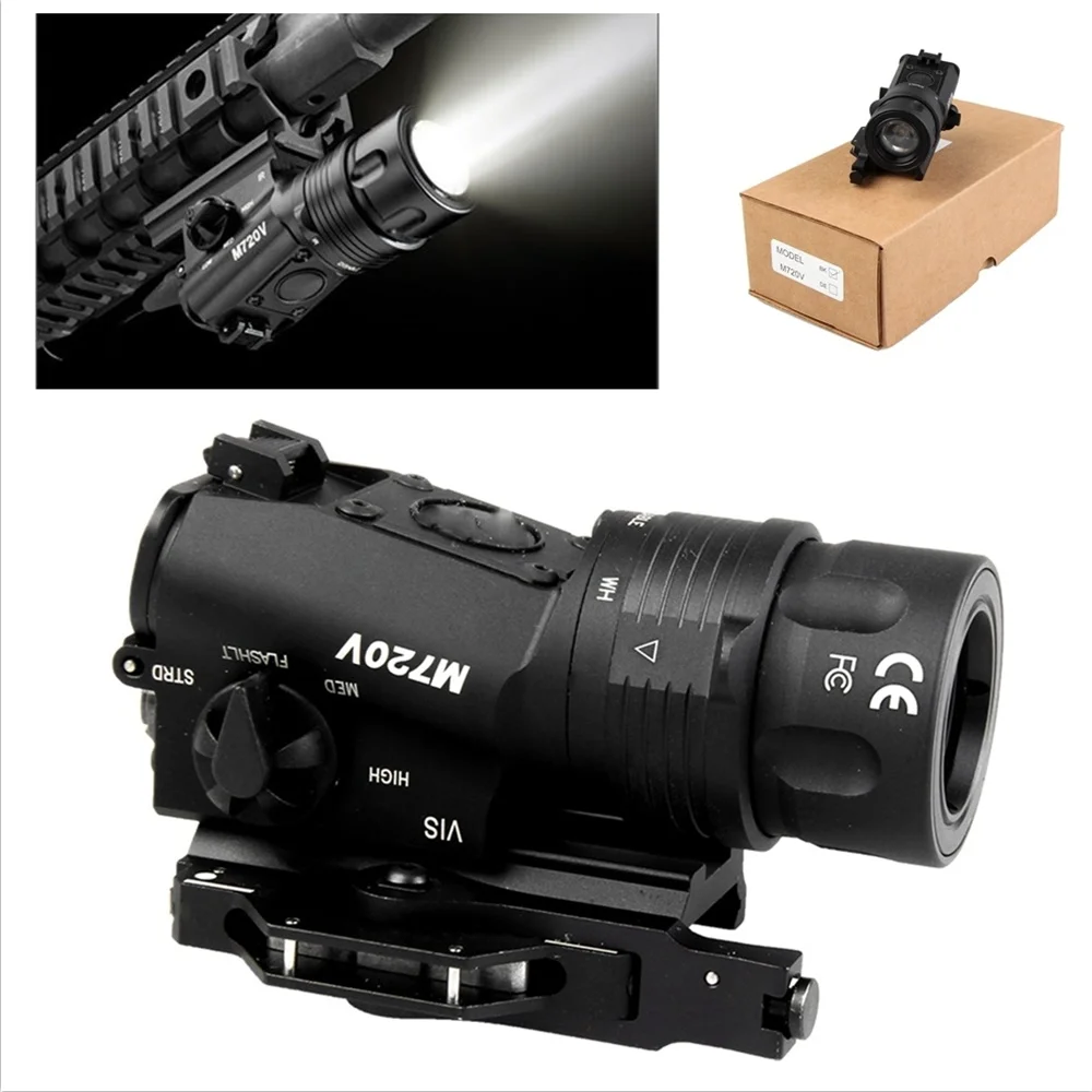 

2018 NEW Tactical M720V LED Flashlight CREE R5 400 Lumen Airsoft Gun Flashlight for outdoor hunting special use powerful light