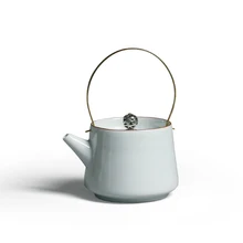 Цзиндэчжэнь, Китай, Celadon, чайный горшок, чайный набор, китайский кунг-фу, чайный горшок, нефрит, белый фарфоровый домашний декор, чайный набор