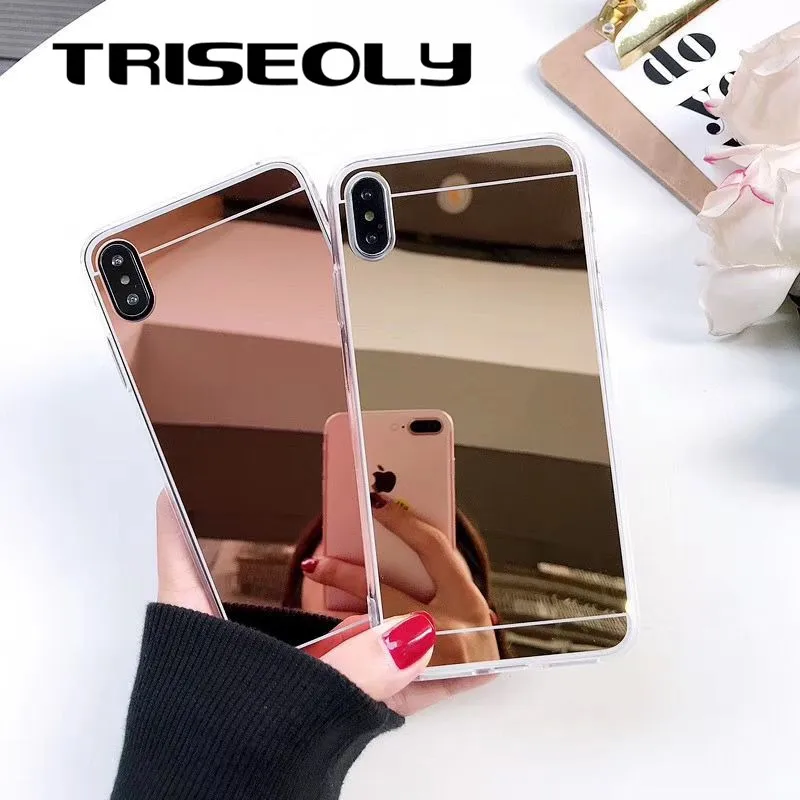 Зеркальный чехол для телефона TRISEOLY цвета розового золота Vivo V11 Pro V3 X5 Max Y65 X7 X6 Plus Y51 X