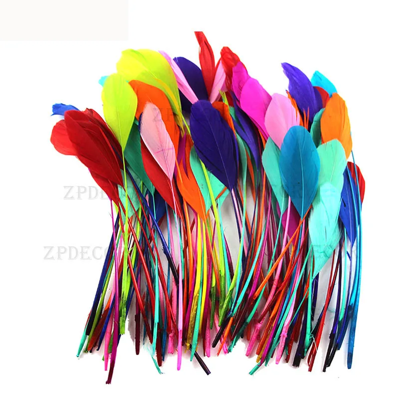 

Wholesale 50 pieces 4-7 inches /10-18 cm striped goose feathers diy decoration