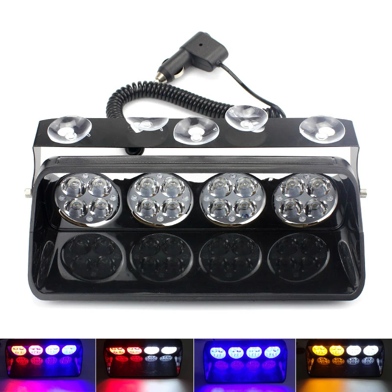 16LED 48W Windshield Led Strobe Light Car Flash Signal Police Emergency