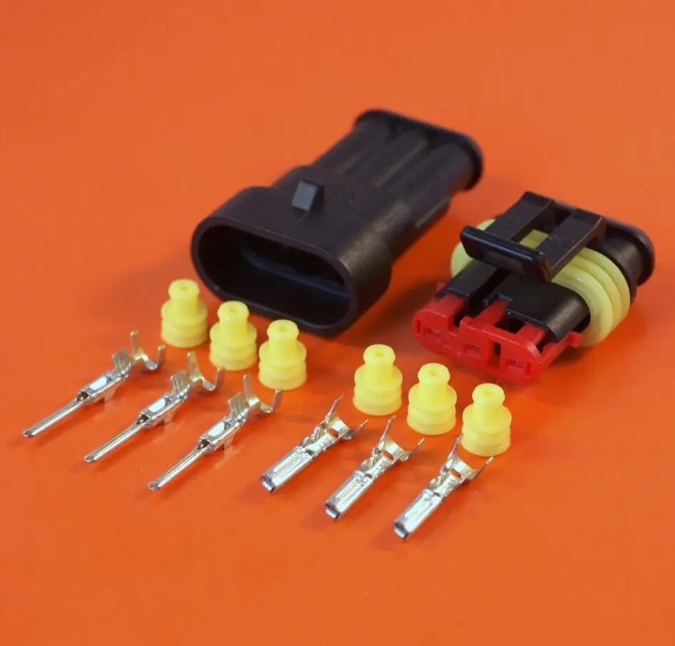 FOR AMP Superseal Waterproof Electrical Connector Kits 3 Way 12/24vin Locks & Hardware from