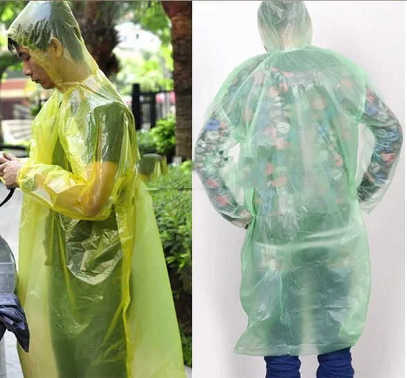 

1Pcs Disposable Raincoat Travel Equipment Adult Emergency Disposable Raincoat Outdoor Hiking Camping Transparent Rain Coat