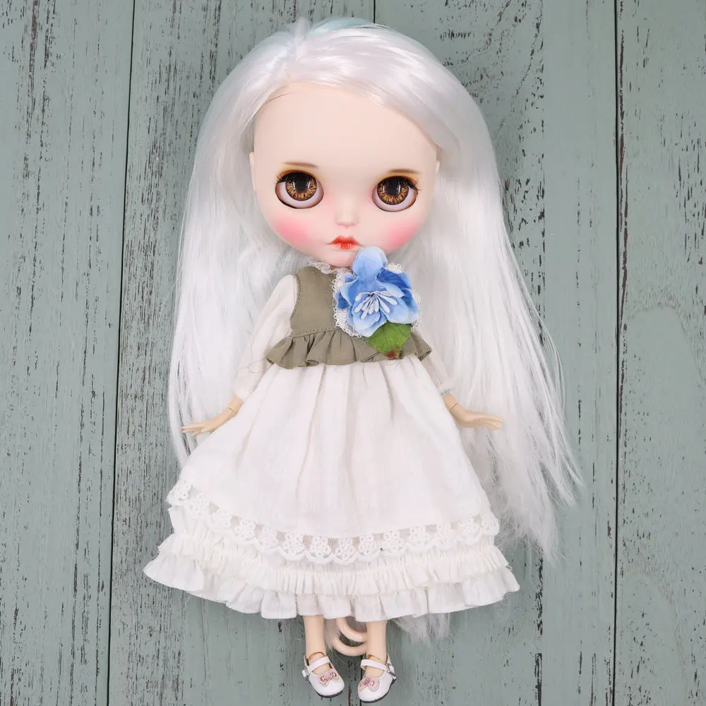 ICY Blyth кукла для серии № BL6909/136 детские голубые микс белые волосы Цвет Резные губы индивидуальные матовые лица соединение тела 1/6 bjd